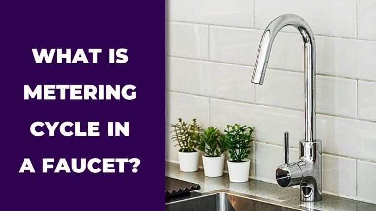 image explaining the metering cycle of a faucet, showing water flow stages.
